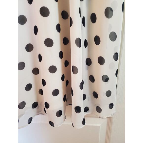 Eliza J Polka Dot Classic Sleeveless Fit & Flare White Black Midi Dress, Size 4 - Picture 7 of 13